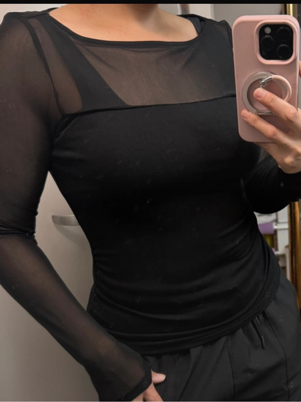 Brand new black sheer top blouse